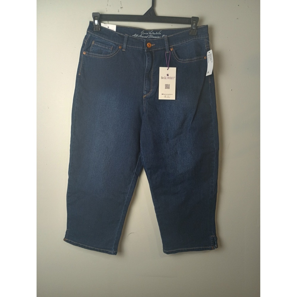 Gloria Vanderbilt Amanda Capri Jeans Dark Wash Madison Slimming Size 12 NEW